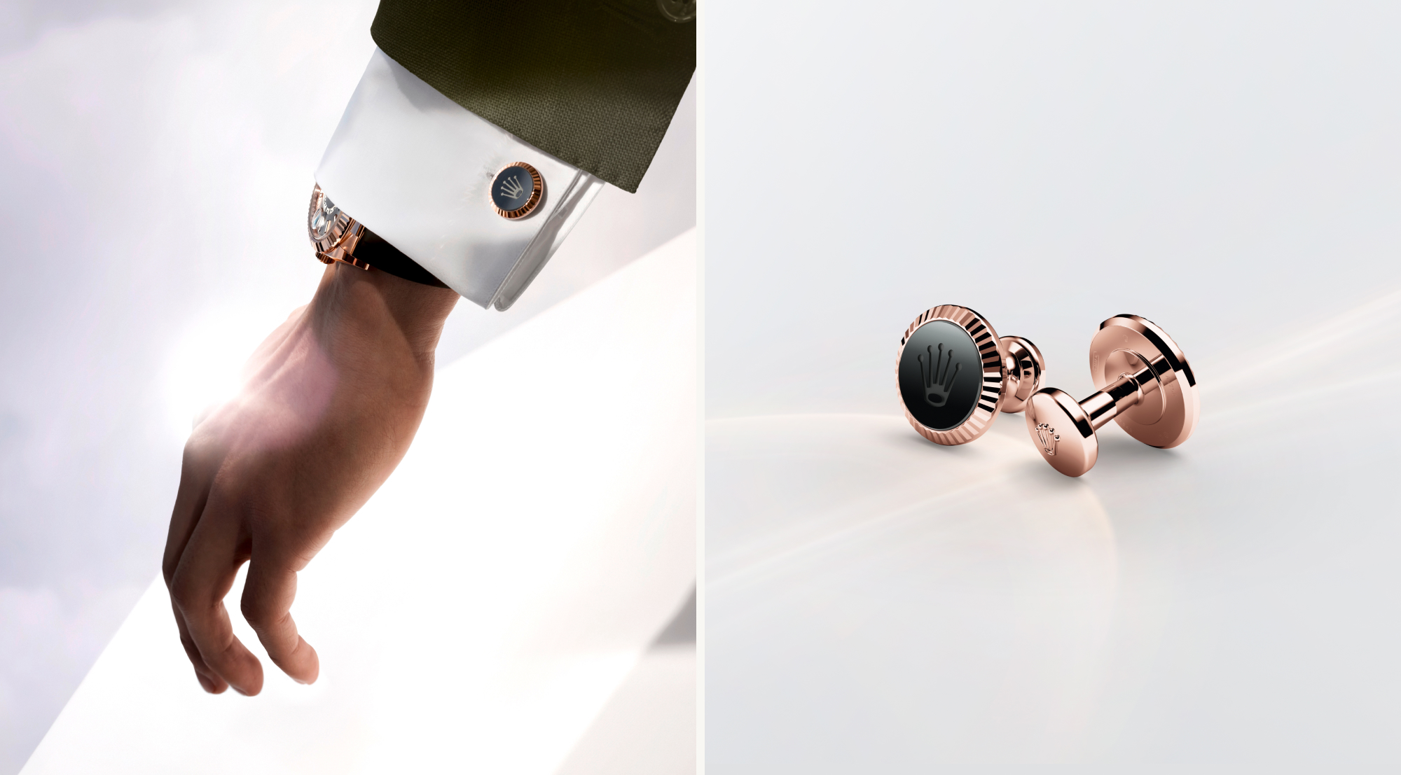 Rolex Manschettenknöpfe 'Riffeldesign'