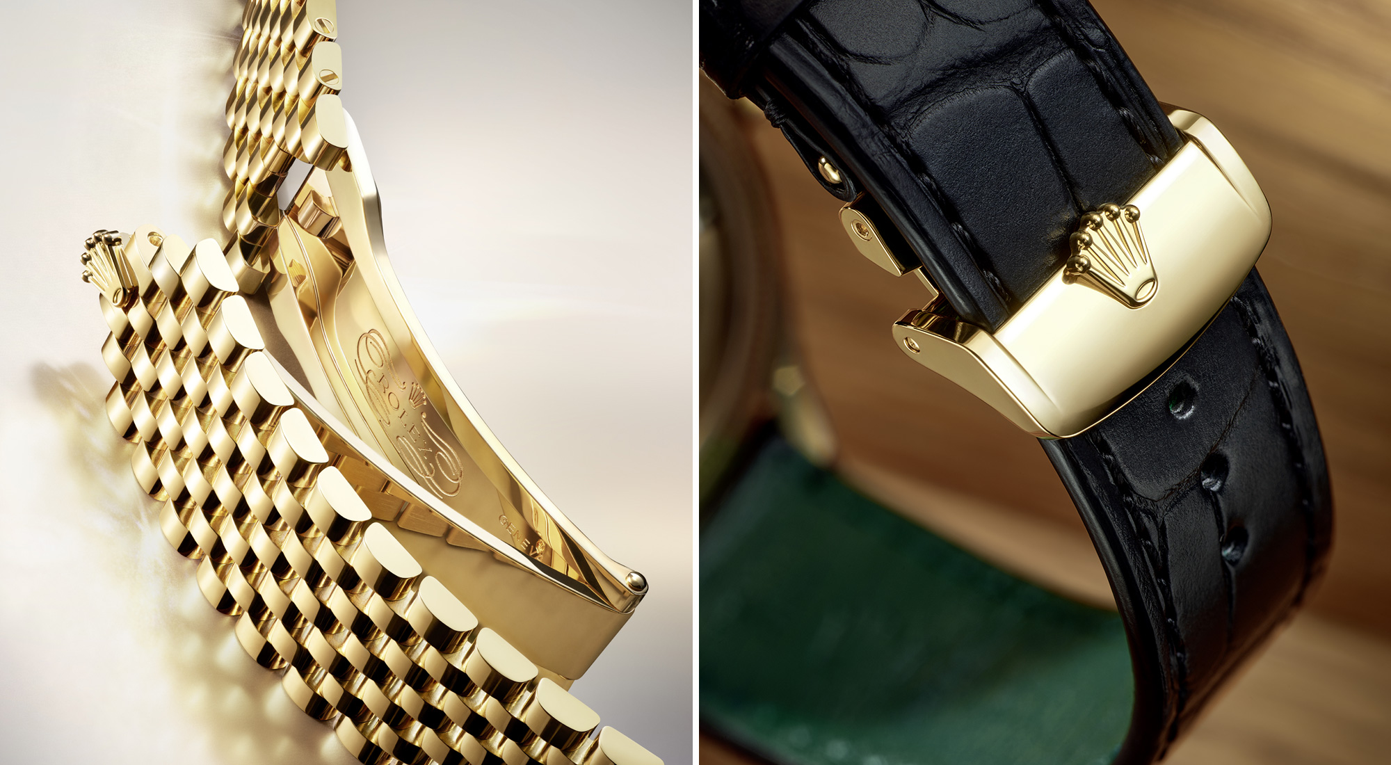 Die Schliesse der Rolex Kollektion 1908 für Metall- bzw. Lederarmbänder