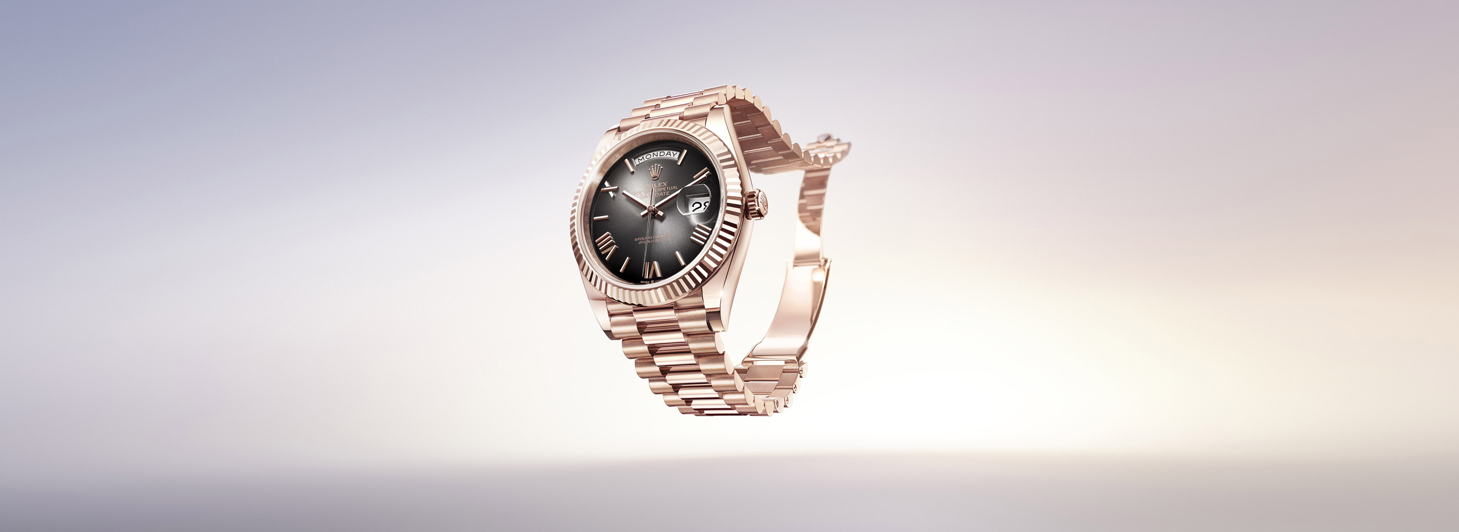 Rolex Day-Date in Everose-Gold und schwarzem Zifferblatt