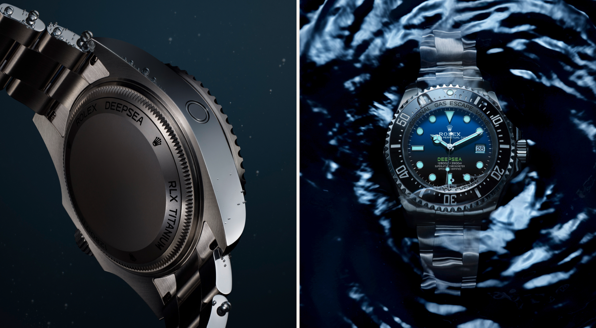 Nahaufnahme des Helium-Ventils der Rolex Deepsea-Kollektion