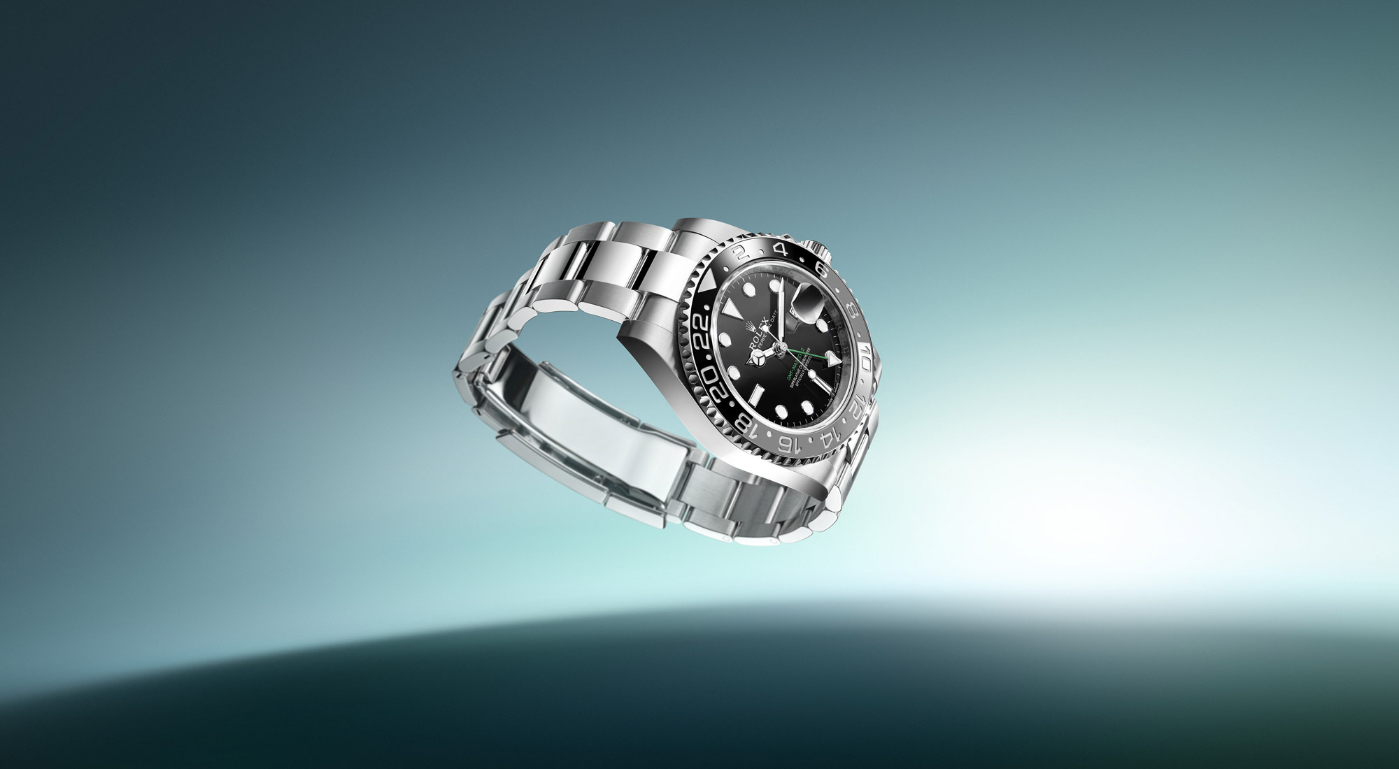 Rolex GMT-Master II M126710grnr-0003 in Edelstahl Oystersteel mit fünfreihigem Jubilee-Armband und schwarzem Zifferlbatt