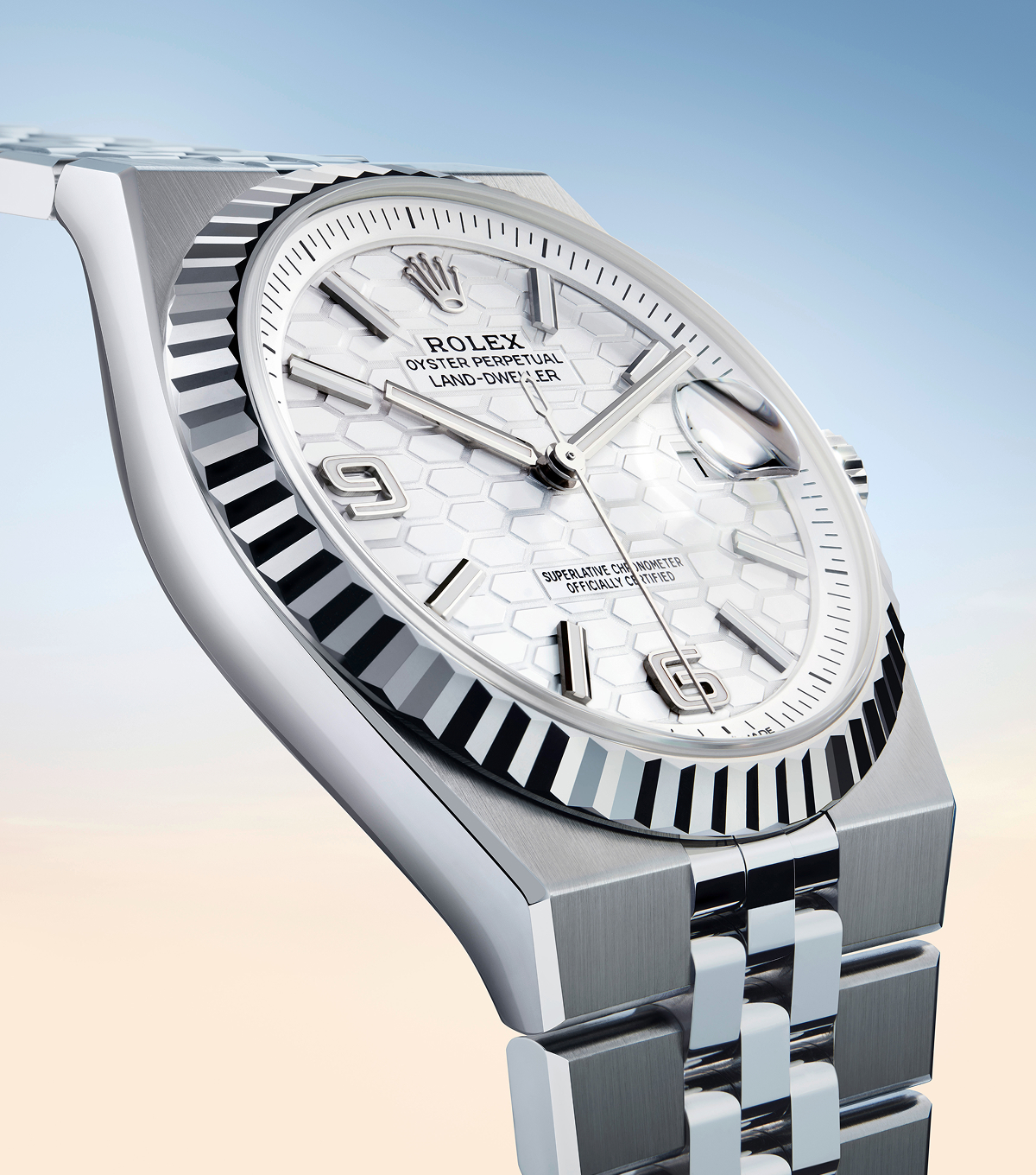 Das Rolex Land-Dweller Zifferblatt mit Wabenmuster
