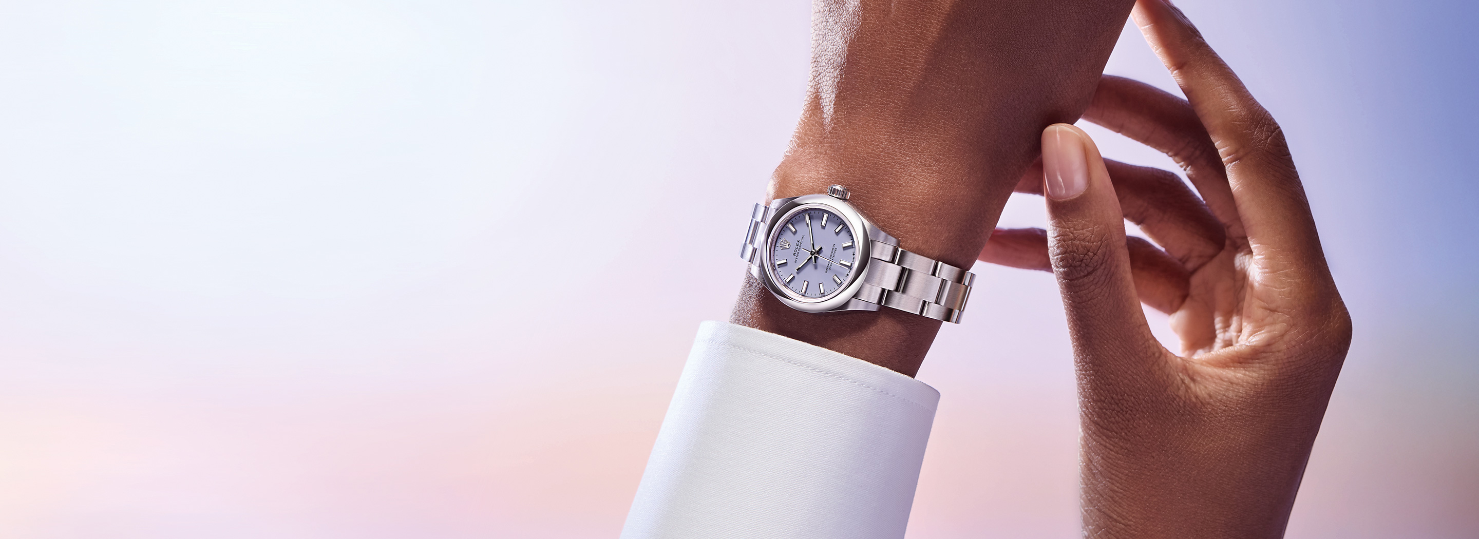 Rolex Oyster Perpetual getragen am Handgelenk