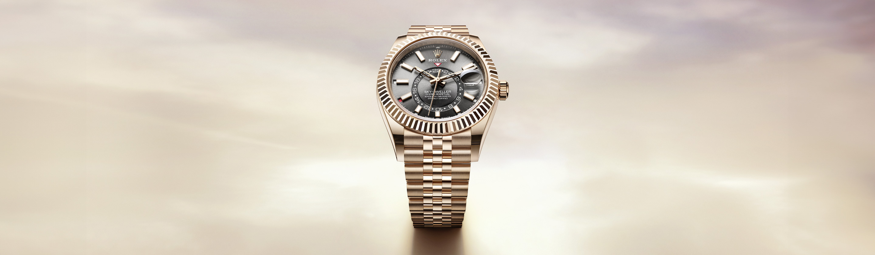 Rolex Sky-Dweller M336935-0008 mit Jubilee-Band in Everose-Gold und mit schiefergrauem Zifferblatt