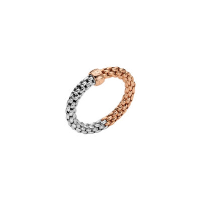 Zweifarbiger Flex it Ring mit rundem Kettengeflecht